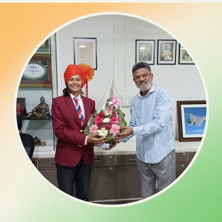 Chairman of the DES , Shri.Pramod Rawat Felicitates Khushi, FC Student,for Securing All-India Best Cadet Title at R-Day Parade